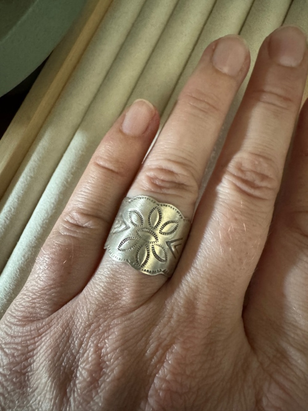 Stamped sterling silver ring